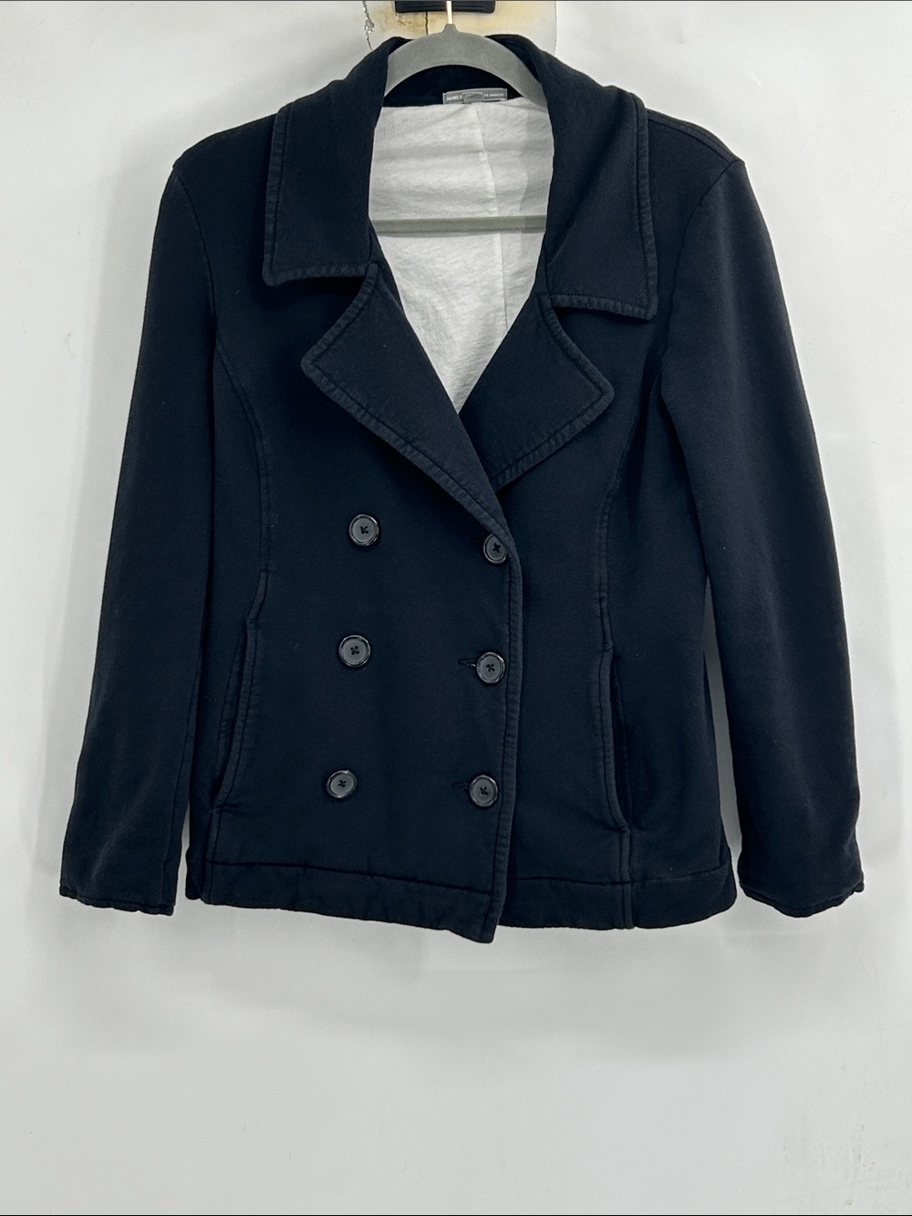 James Perse Double-Breasted Sweatshirt Blazer Black Size 2- Medium